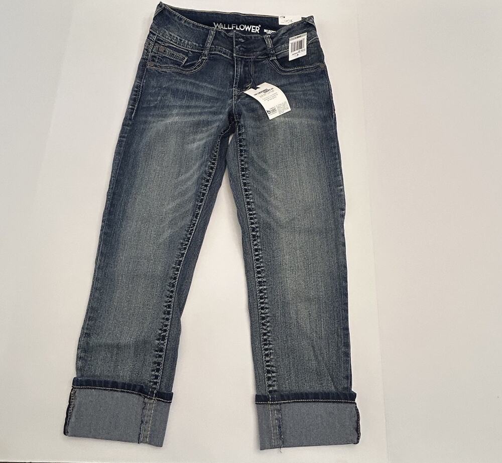 Wallflower Crop Cuffed Jeans Size 1 Junior Women Luscious Curvy Fit NEW